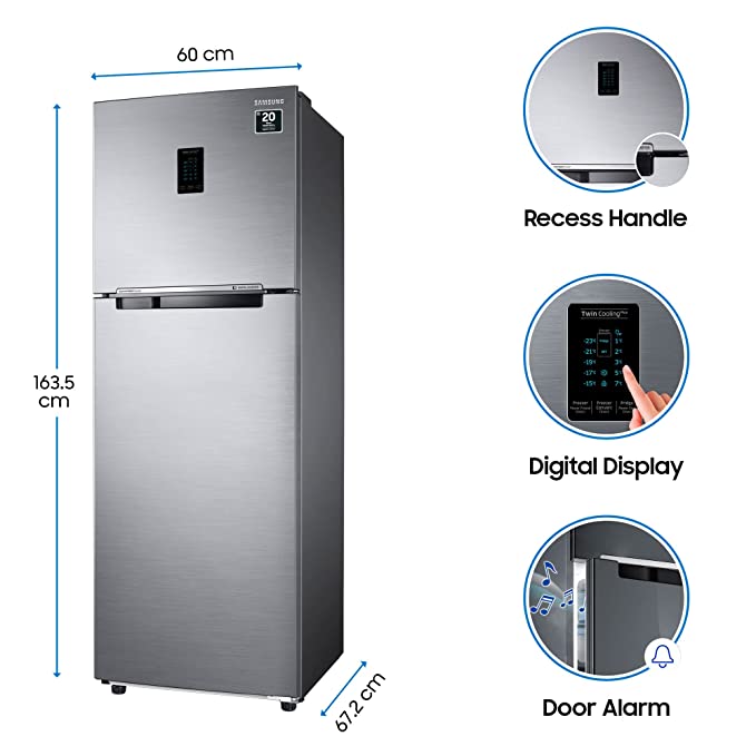 Samsung 345L 3 Star Inverter Frost Free Double Door Refrigerator (RT37T4513S8/HL, Elegant Inox, Convertible 5In 1) Samsung 345L 3 Star Inverter Frost Free Double Door Refrigerator (RT37T4513S8/HL, Elegant Inox, Convertible 5In 1)
